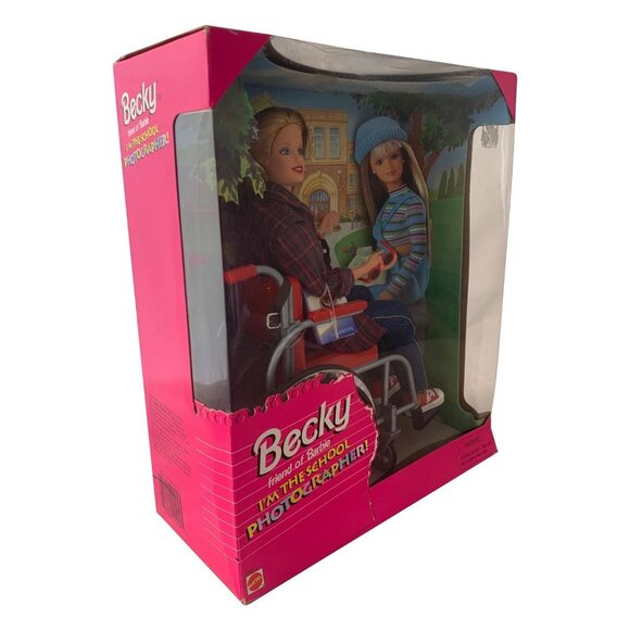 1998 Becky Friend of Barbie Doll #20202 School Photographer with Wheelchair NIB - Picture 3 of 6